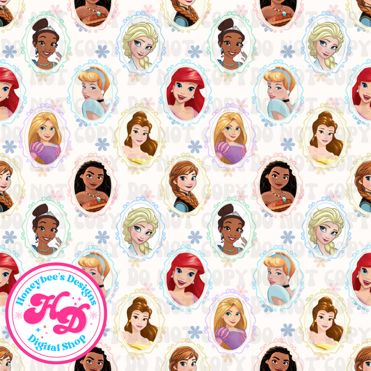 Princess frames cream flowers
