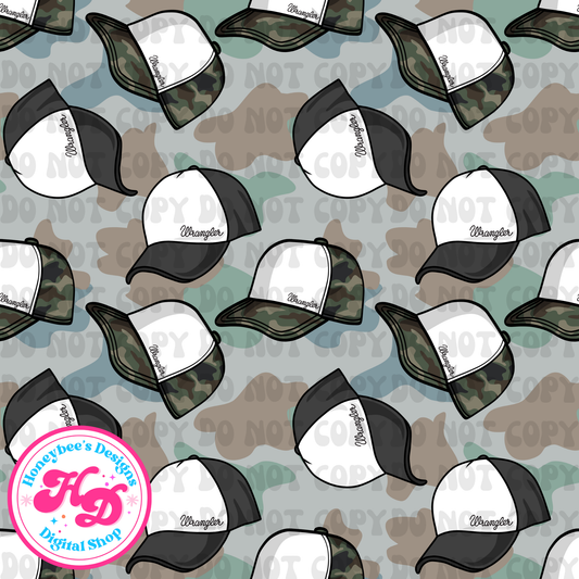 Wrangler trucker hat camo