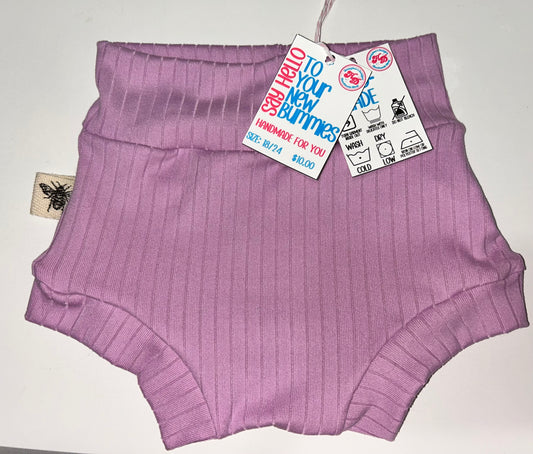 Girls 18/24 months Lilac wide ribbed bummies shorts