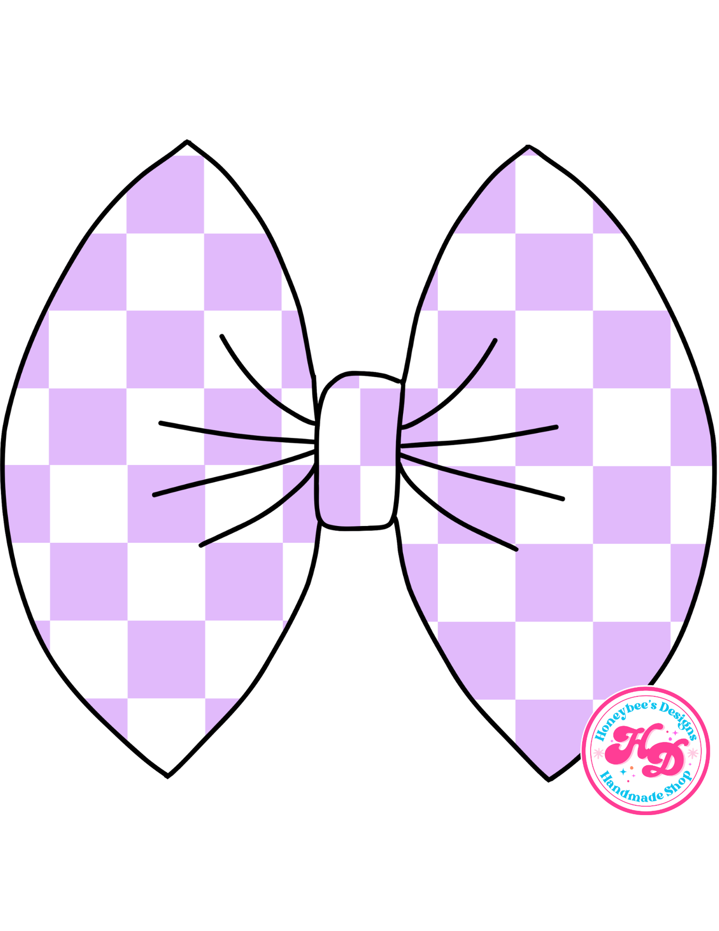 Purple/White Checkered Bows