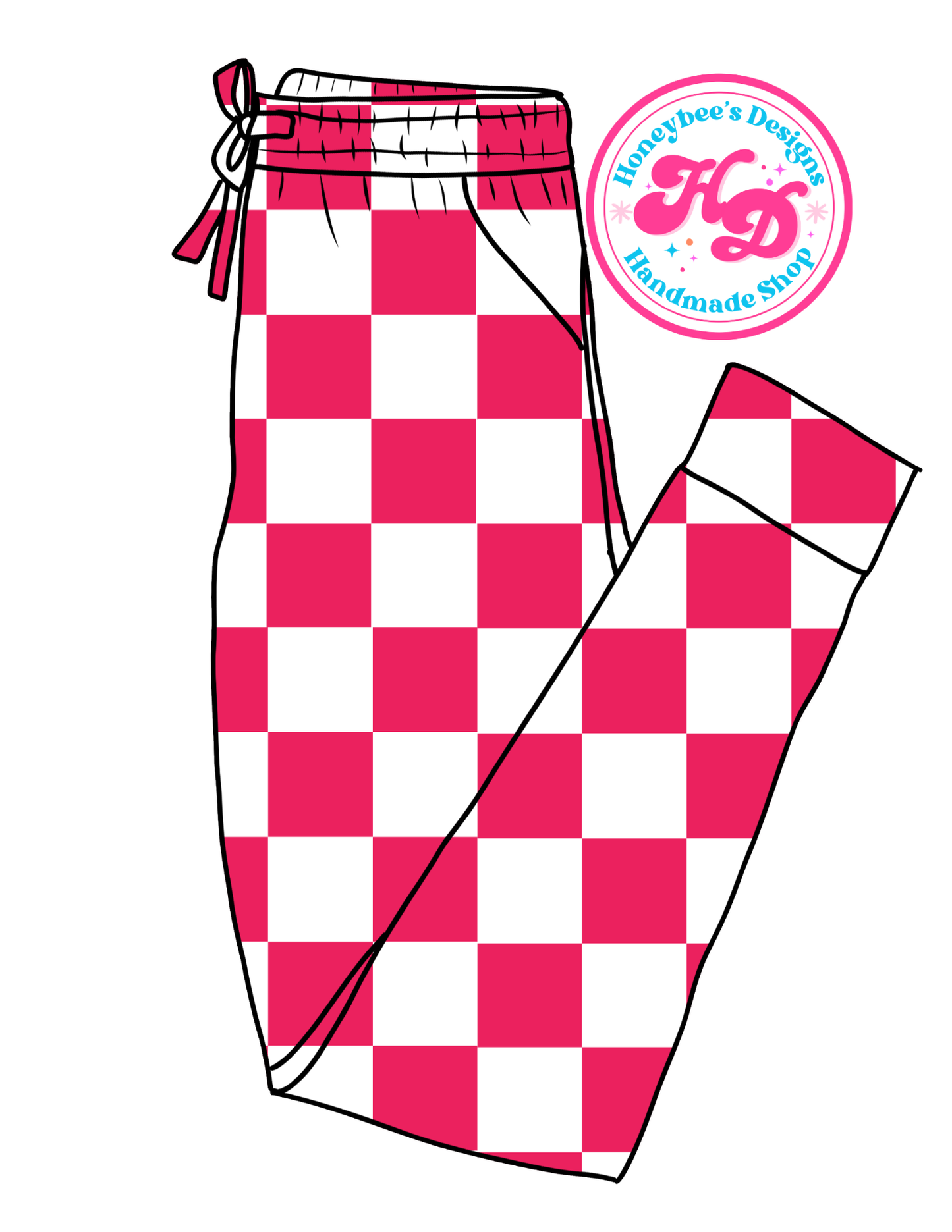 Hot Pink/White Checkered