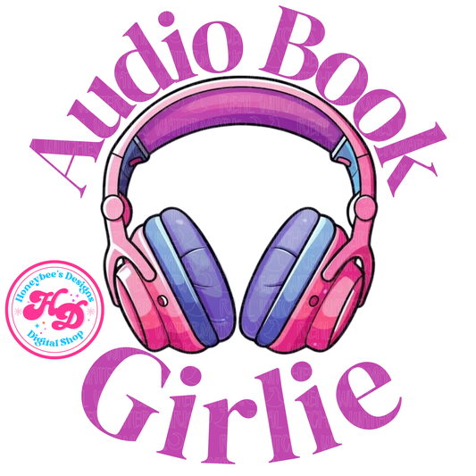 Audiobook Girlie Headphones Book PNG