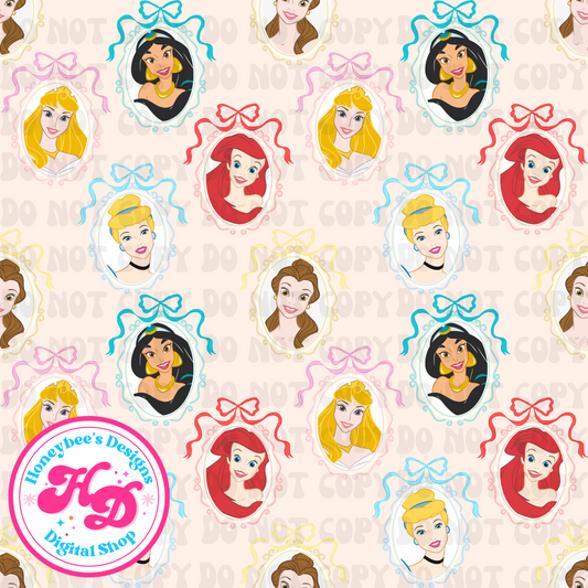 Princess coquette bow frames beige
