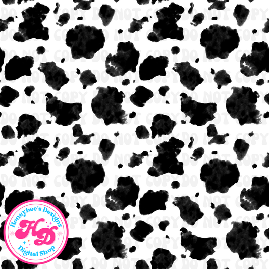 Black grunge cow print