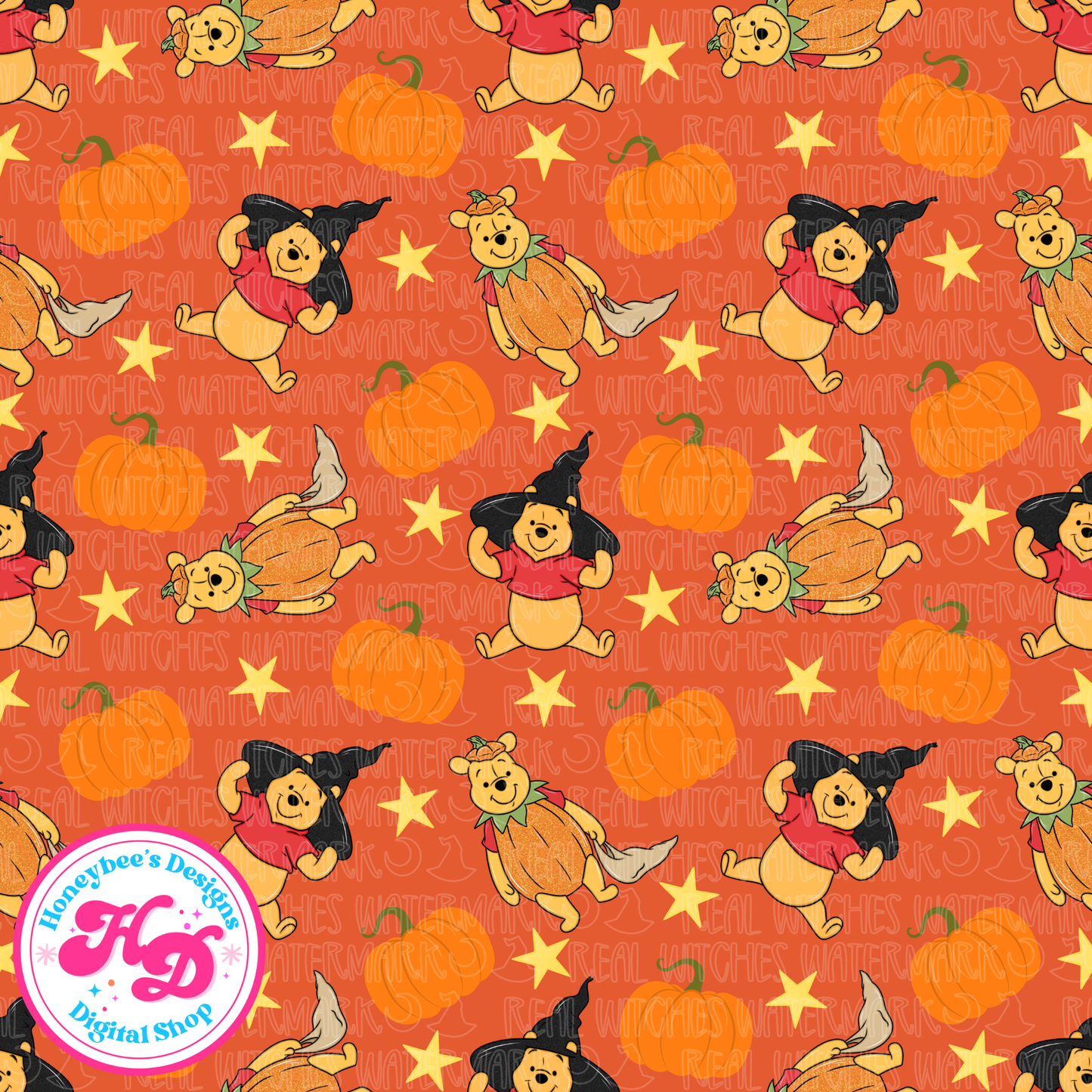 Pooh Halloween Seamless