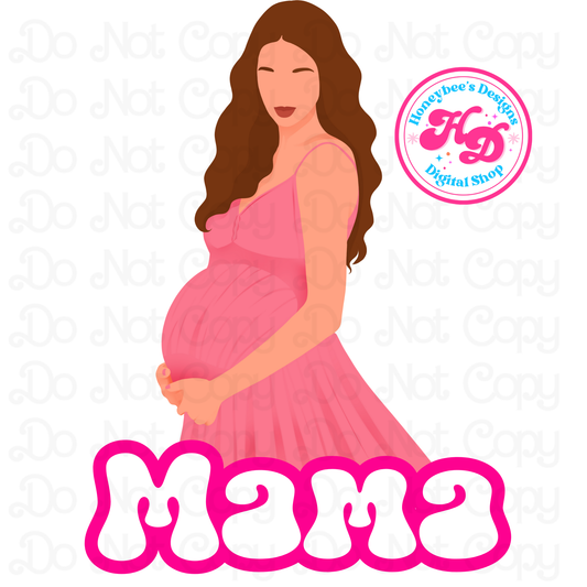 Mama Pregnant Preppy PNG