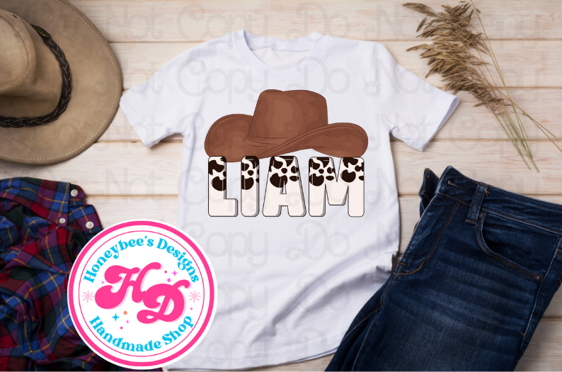 Kids Name Cow Western T-Shirts