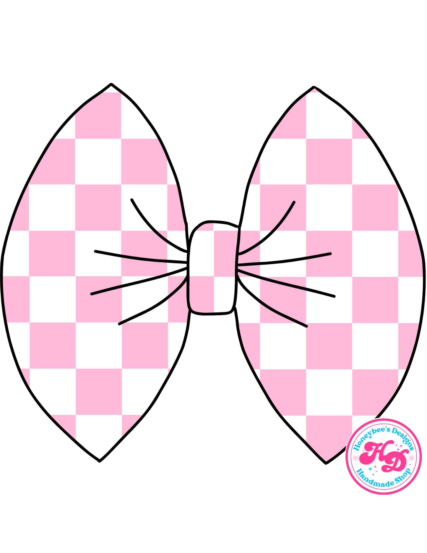 Pink/White Checkered Bows