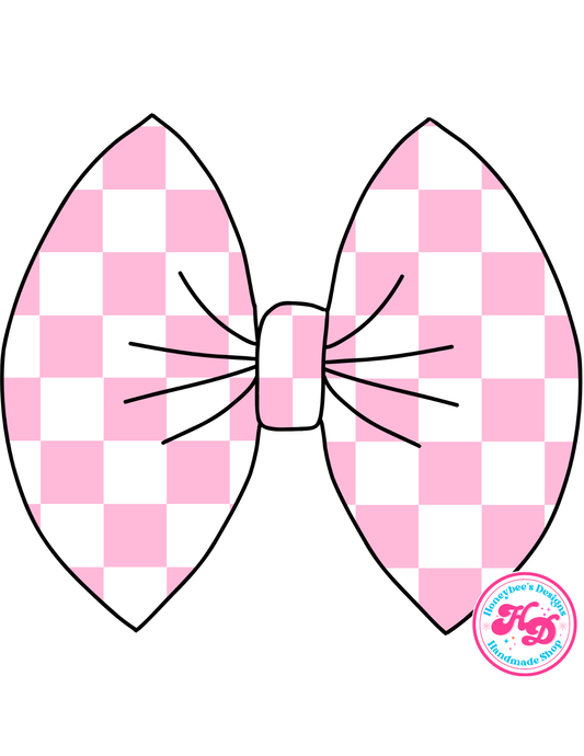 Pink/White Checkered Bows