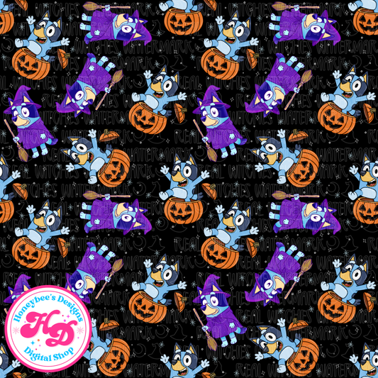 Heeler Costumes Black Halloween Seamless