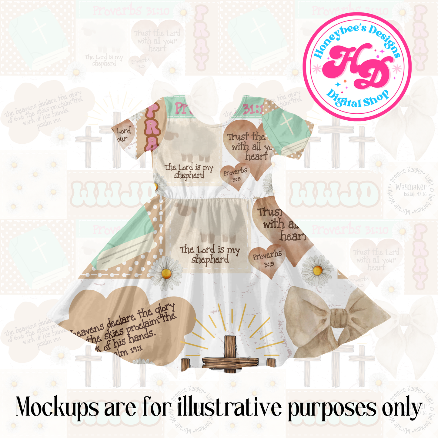WWJD Muted Patchwork Color Eggshell