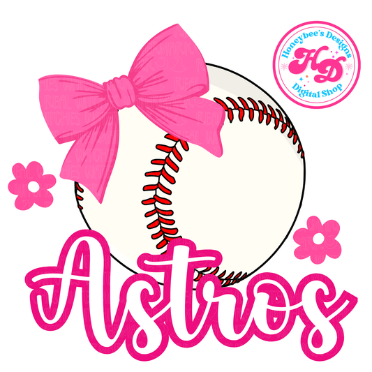 Astro Baseball Pink Preppy Baseball PNG