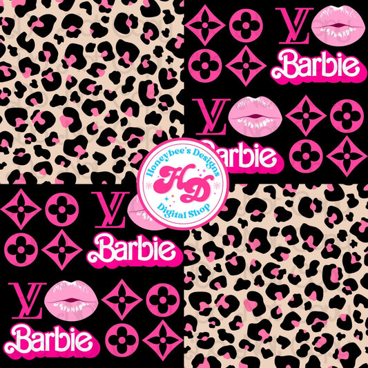 Doll boujee pink leopard Patchwork