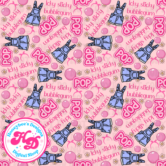 MR icky sticky bubblegum overalls peach pink