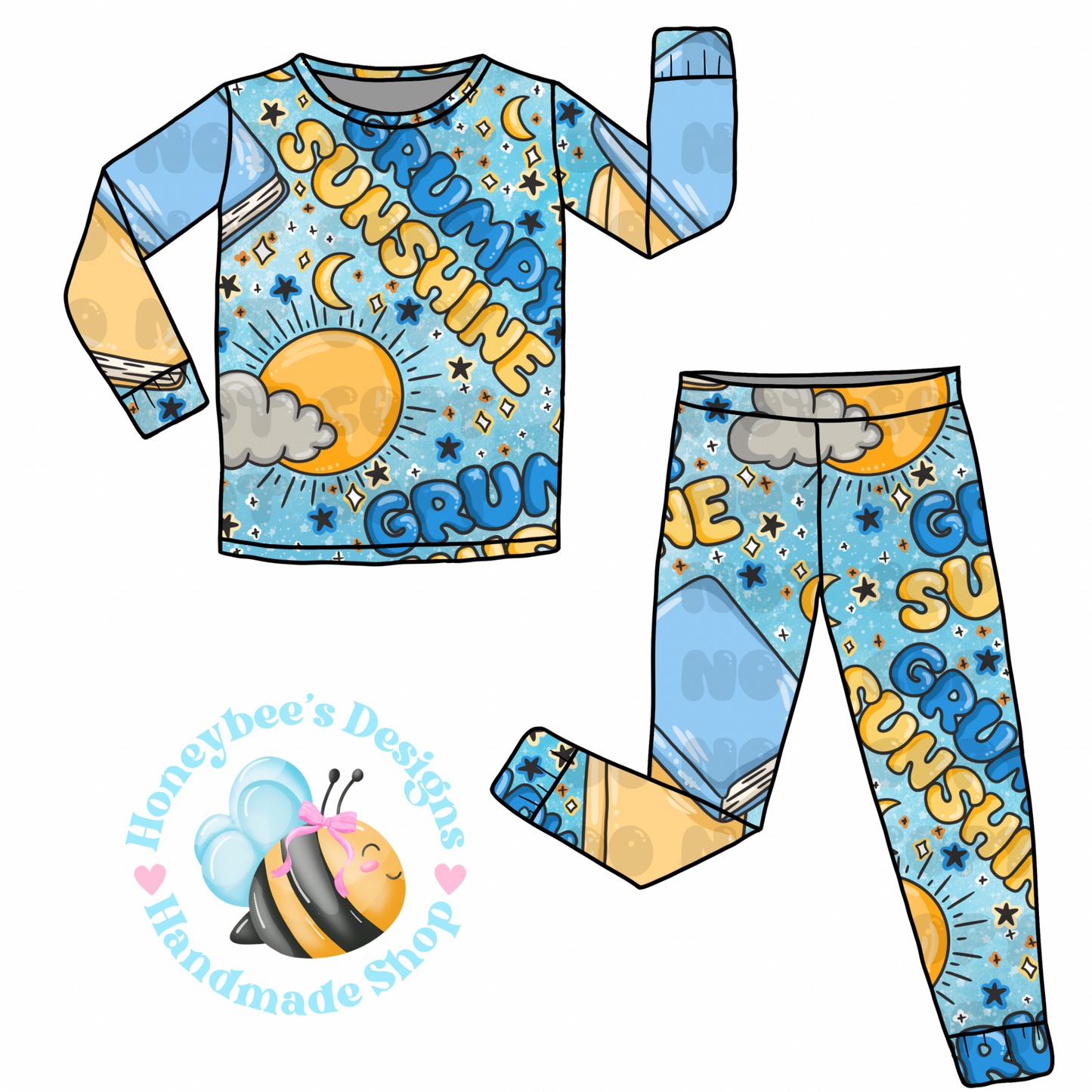 Grumpy sunshine blue Adult lounge set