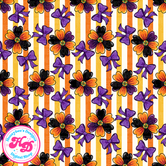 Halloween Flowers Halloween Seamless