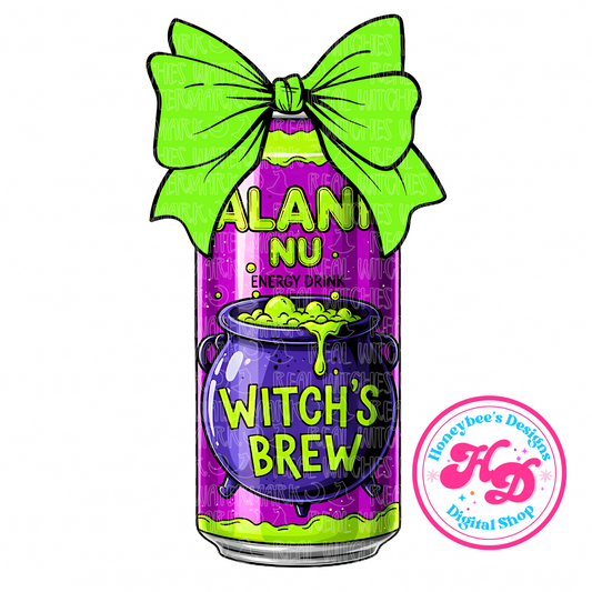 Witch’s Brew Cauldron Bow Halloween PNG