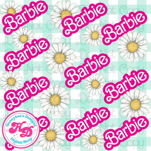Doll mint gingham daisies