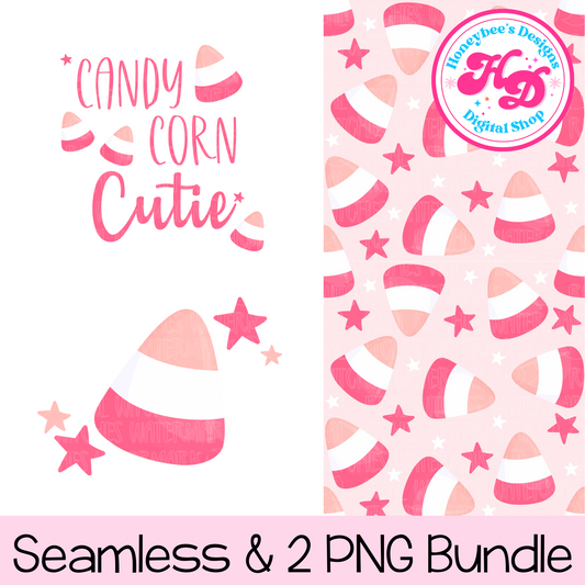 Candy Corn Cutie Bundle Halloween Seamless PNG