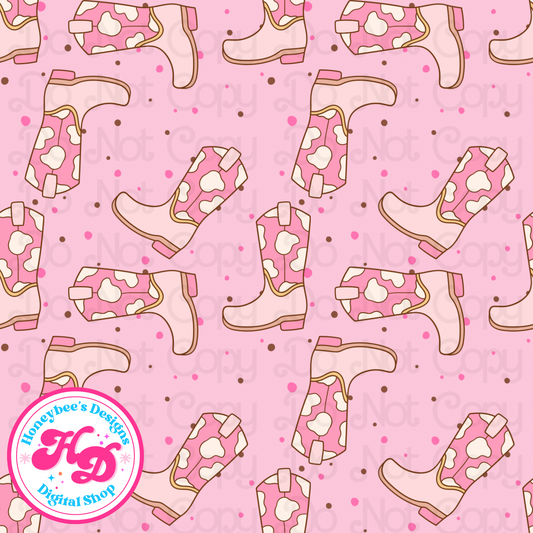 Pink boots Western Drop