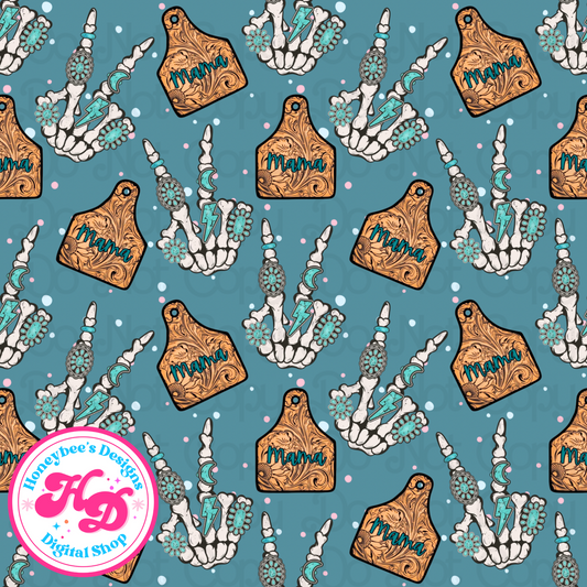 Mama Cow Tags Denim Western Drop